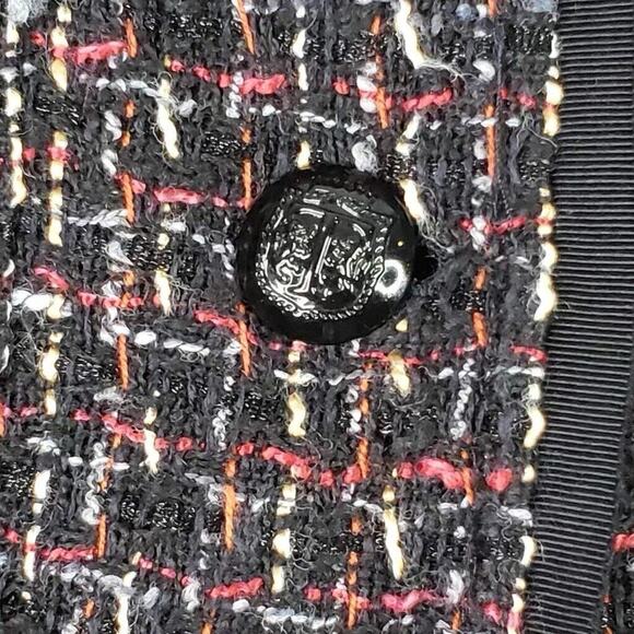 Talbots Blazer Womens Size 10 Black Red Wool Tweed LS Button Up Jacket - Picture 5 of 8